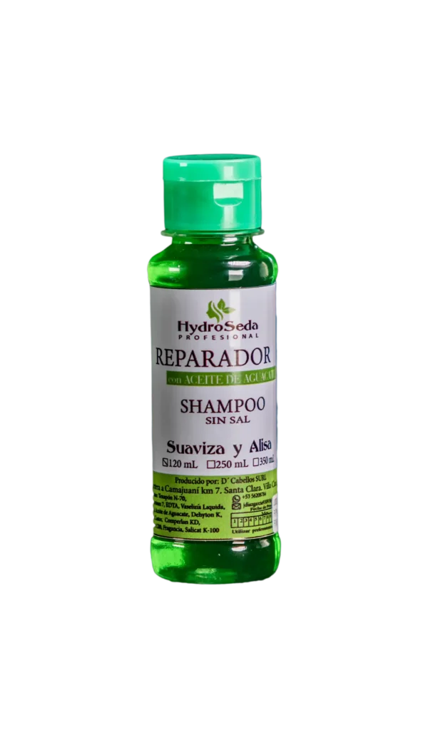 Shampoo sin Sal  Reparador con Aceite de Aguacate 120ml